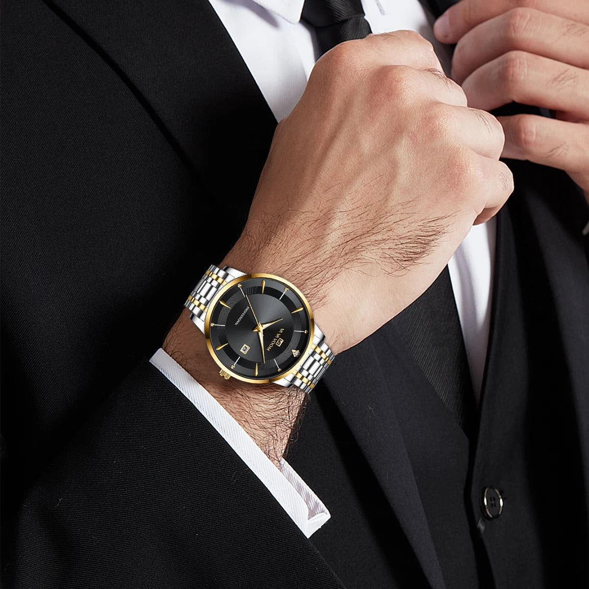Reloj de Lujo para Hombre – Acero Inoxidable con Detalles en Cristal