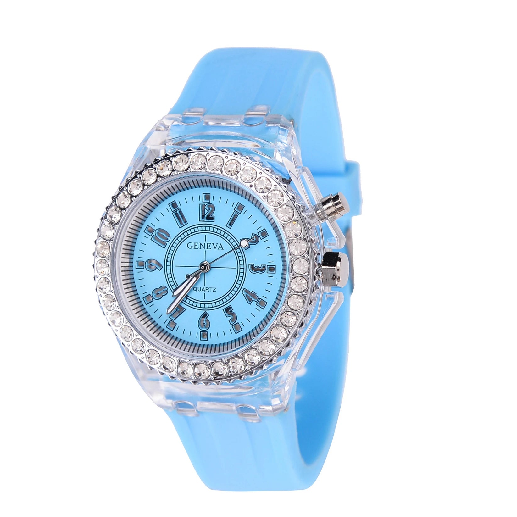 Reloj LED Infantil/Unisex – Silicona con Detalles de Brillo