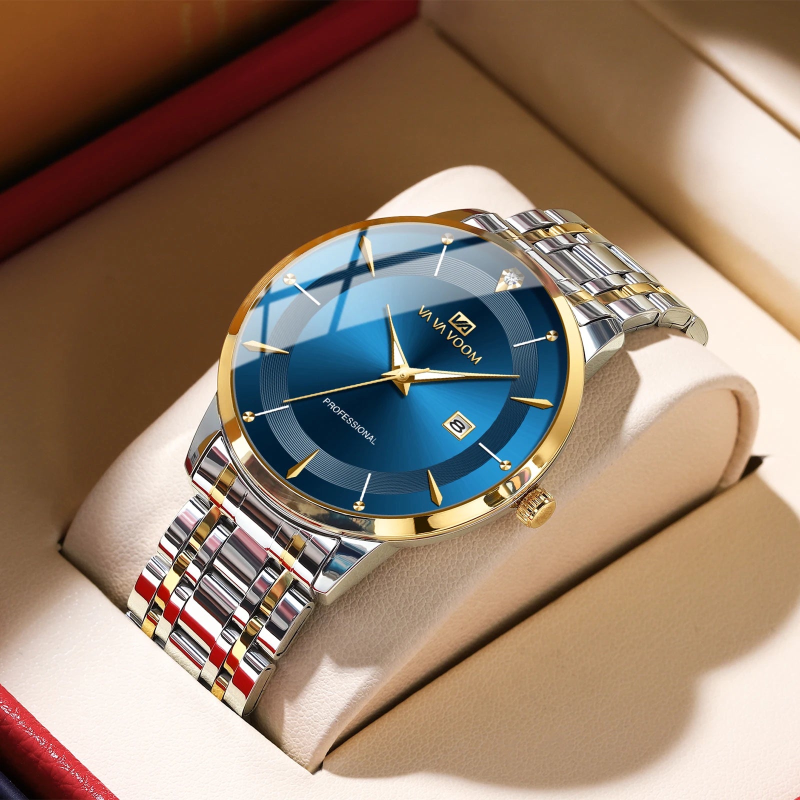 Reloj de Lujo para Hombre – Acero Inoxidable con Detalles en Cristal