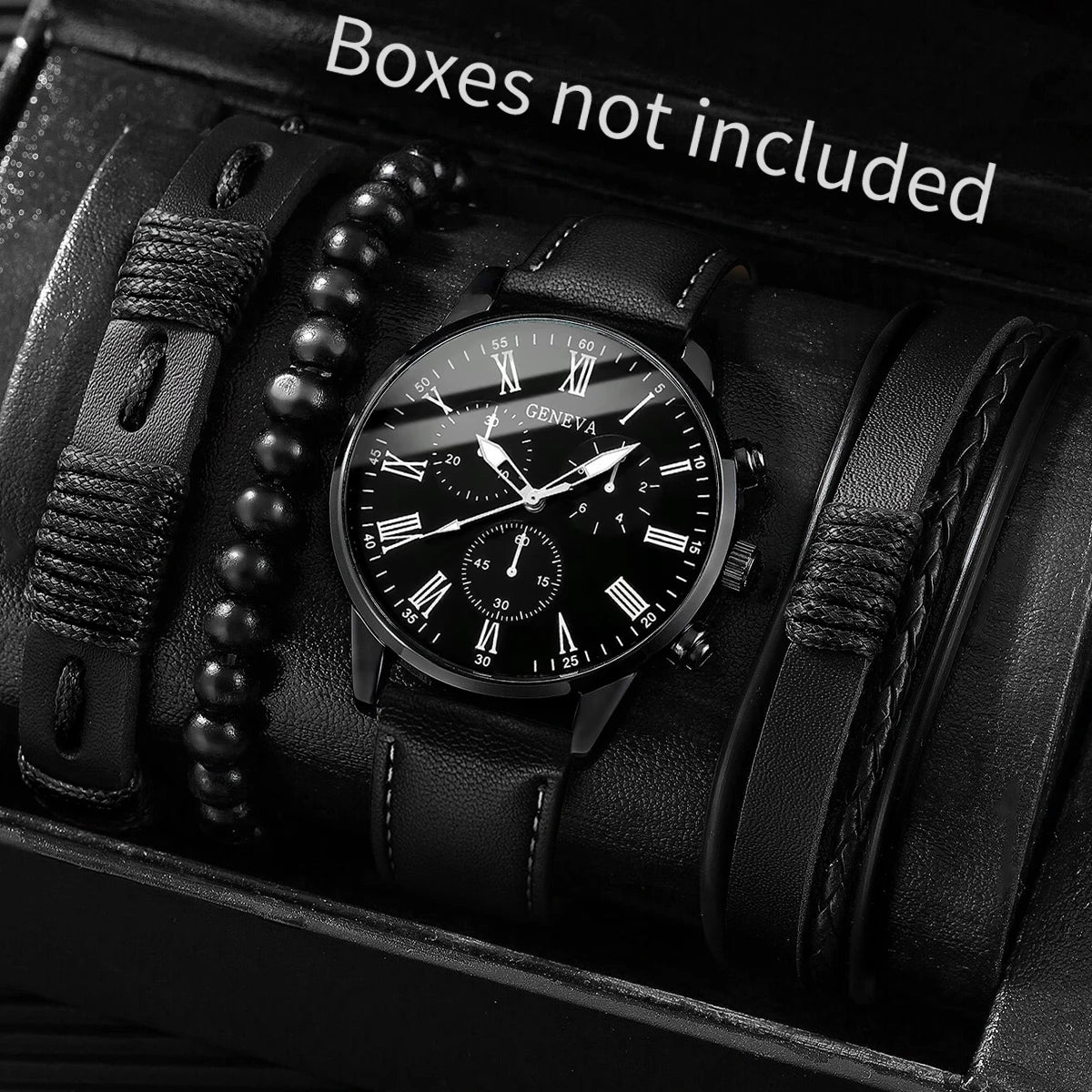 Set de Relojes y Pulseras para Hombre – Estilo Casual y Moderno (4/5 piezas)