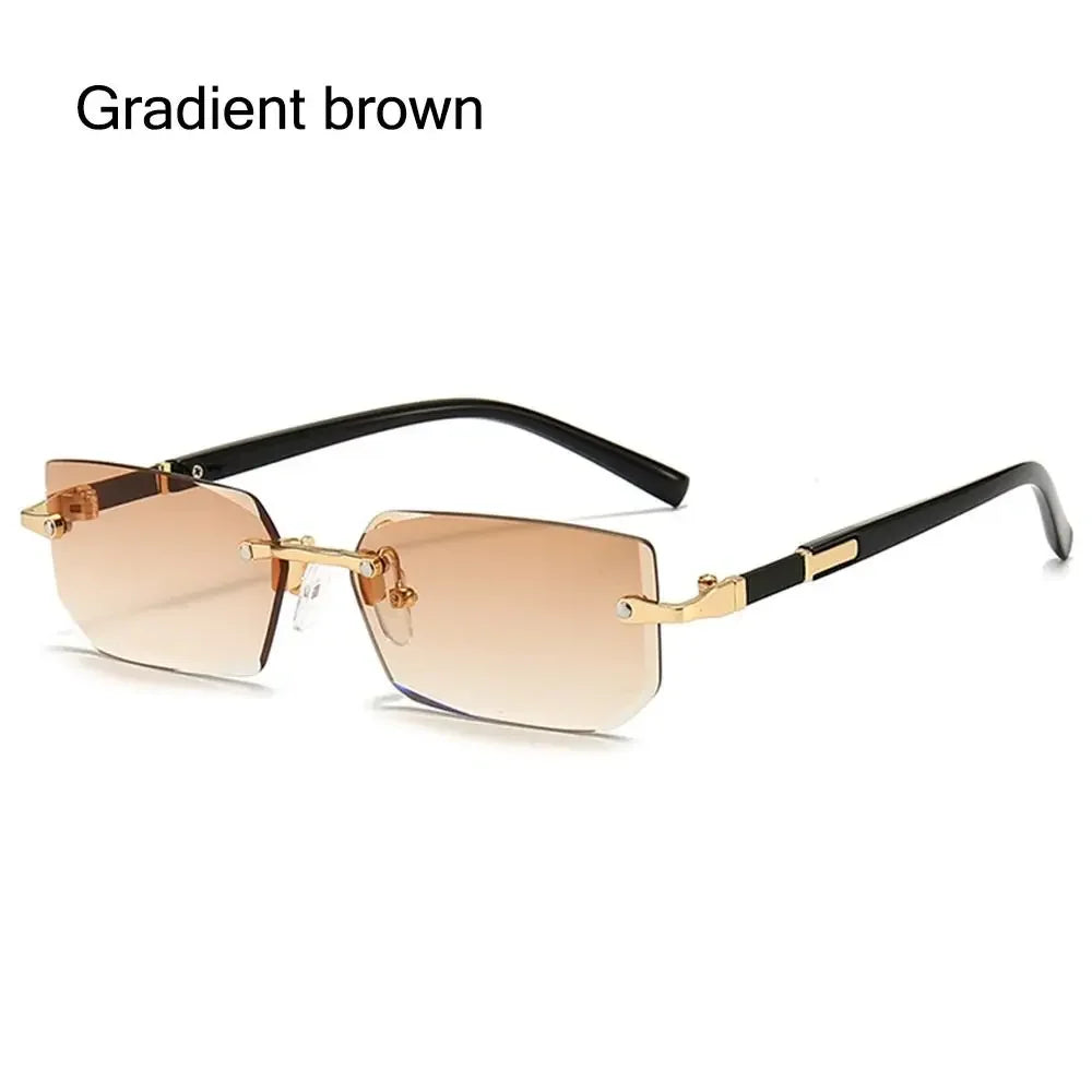 Gafas de Sol Rectangulares Sin Montura – Estilo Minimalista Unisex UV400