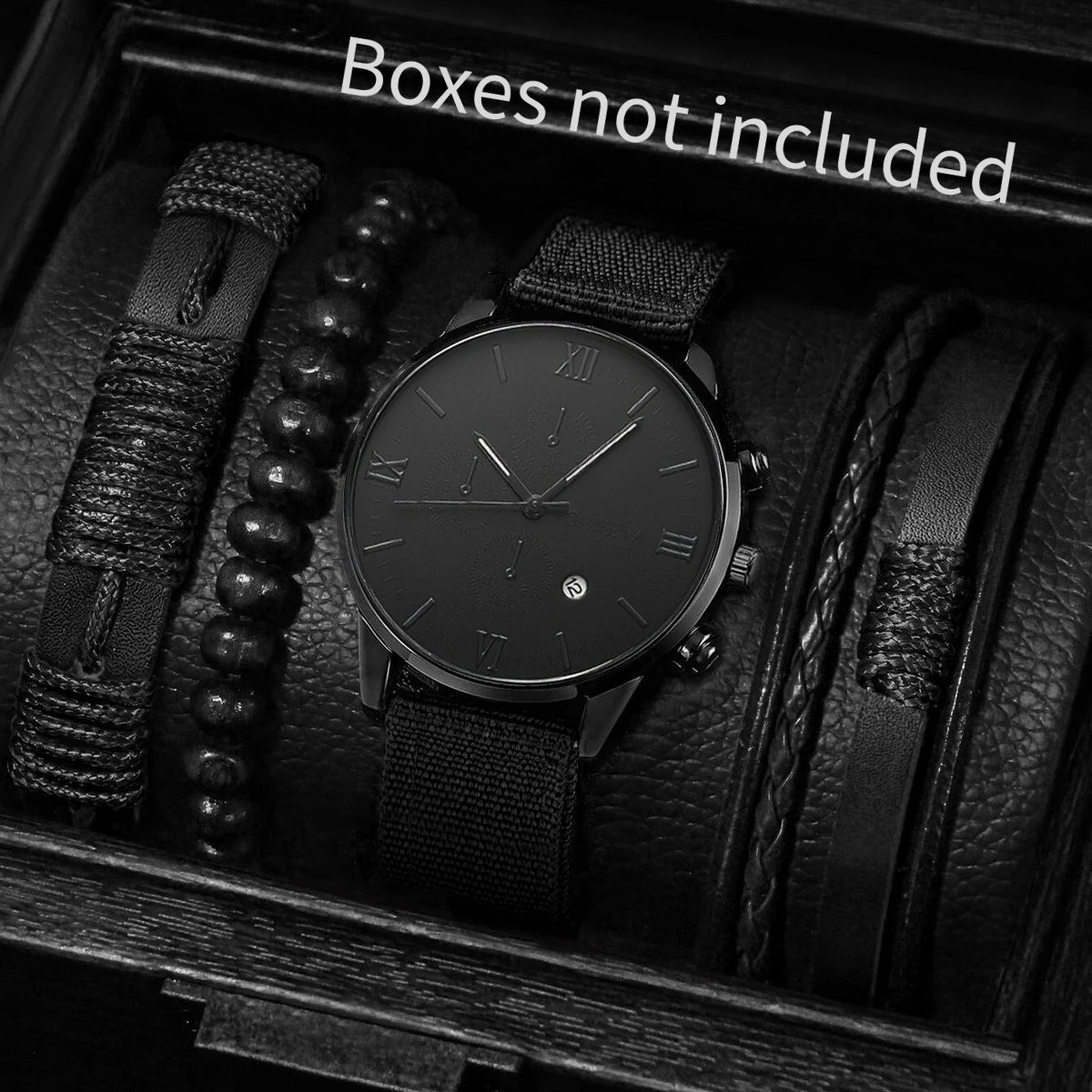Set de Relojes y Pulseras para Hombre – Estilo Casual y Moderno (4/5 piezas)