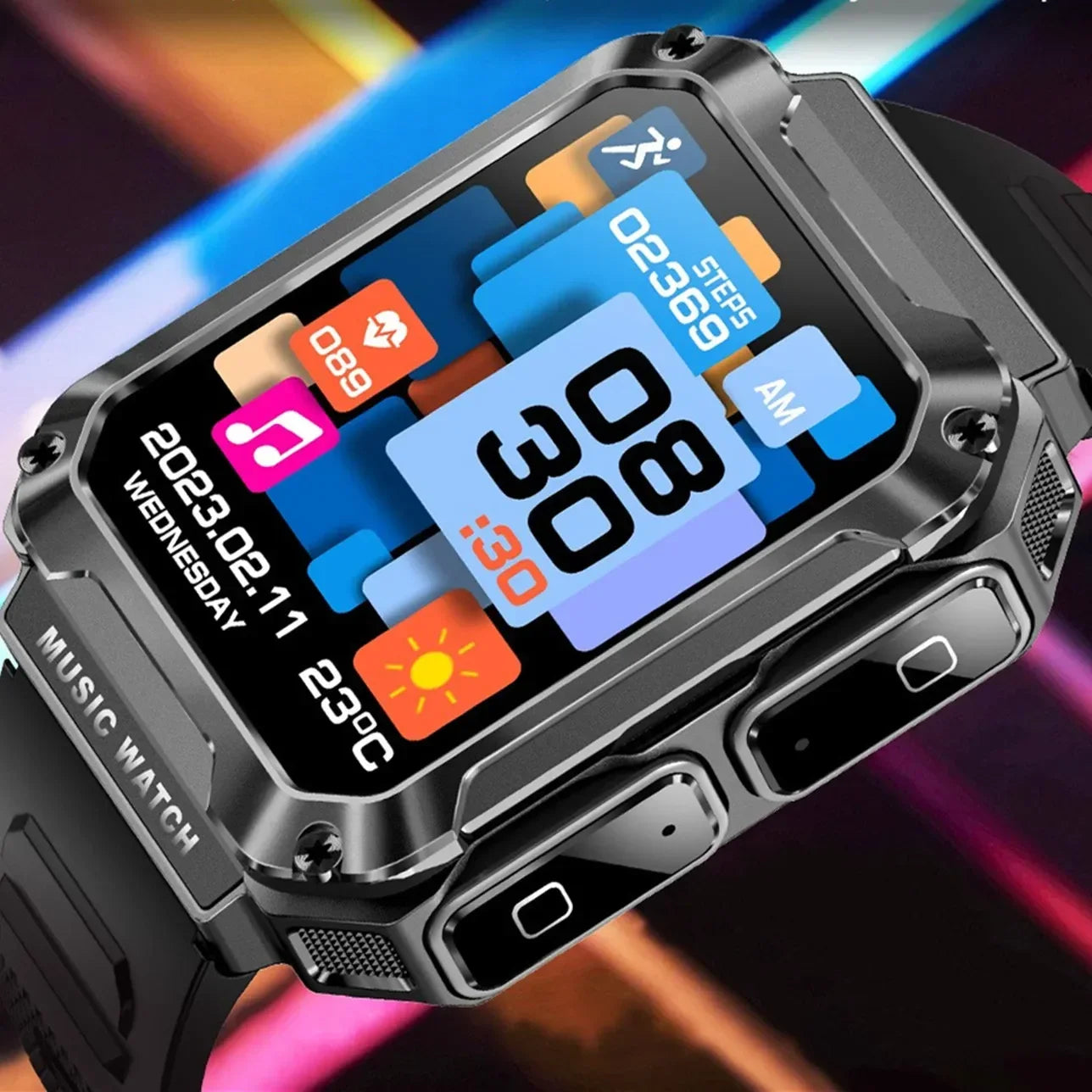 Smartwatch Deportivo 2 en 1 con Auriculares Bluetooth – Pantalla HD 1.96”