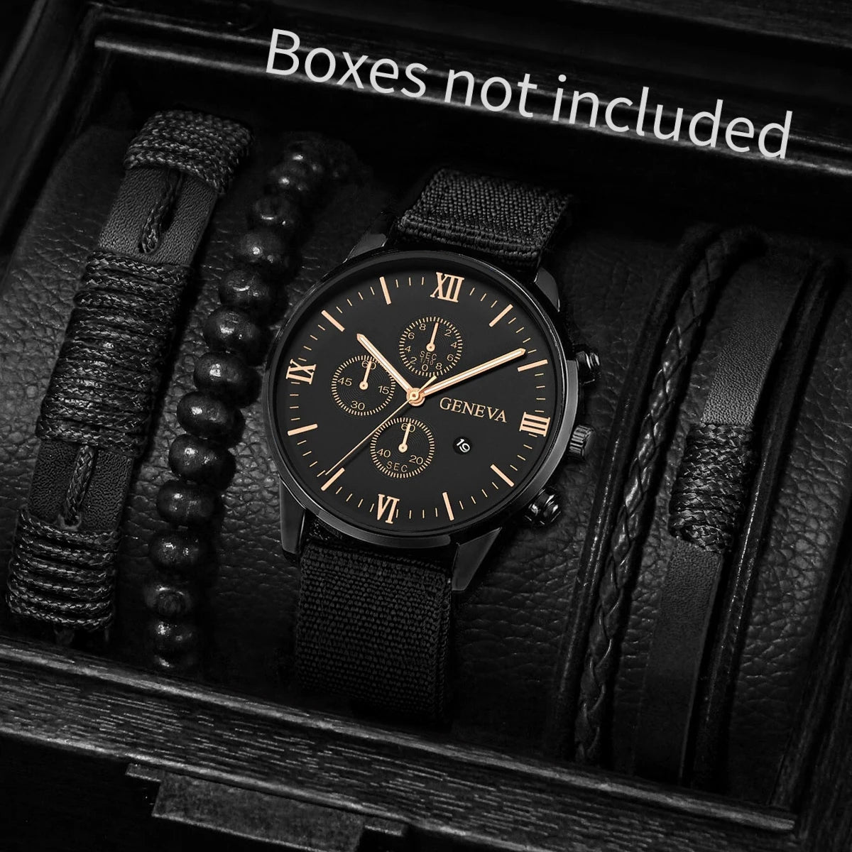 Set de Relojes y Pulseras para Hombre – Estilo Casual y Moderno (4/5 piezas)