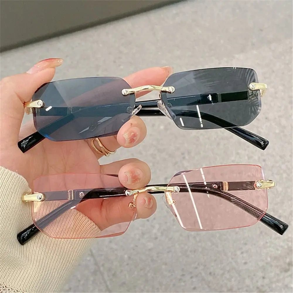 Gafas de Sol Rectangulares Sin Montura – Estilo Minimalista Unisex UV400