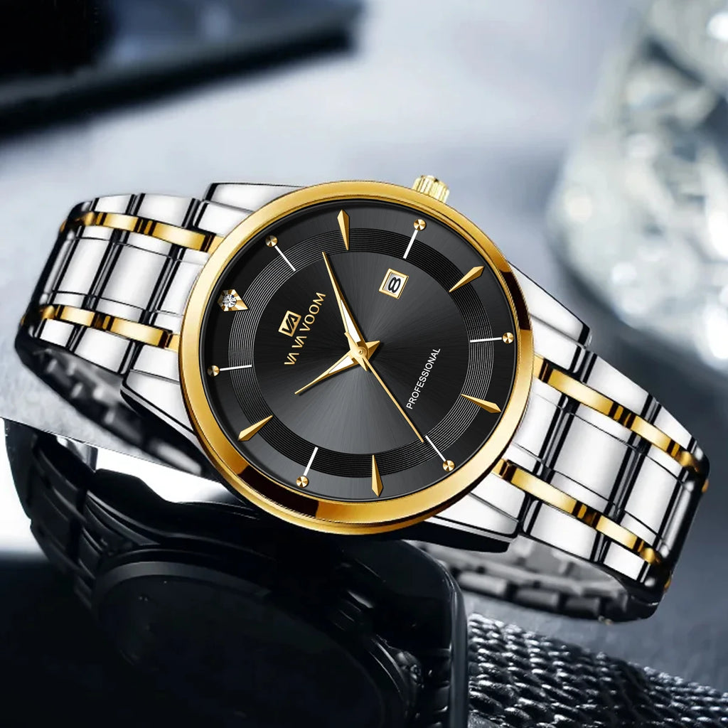 Reloj de Lujo para Hombre – Acero Inoxidable con Detalles en Cristal
