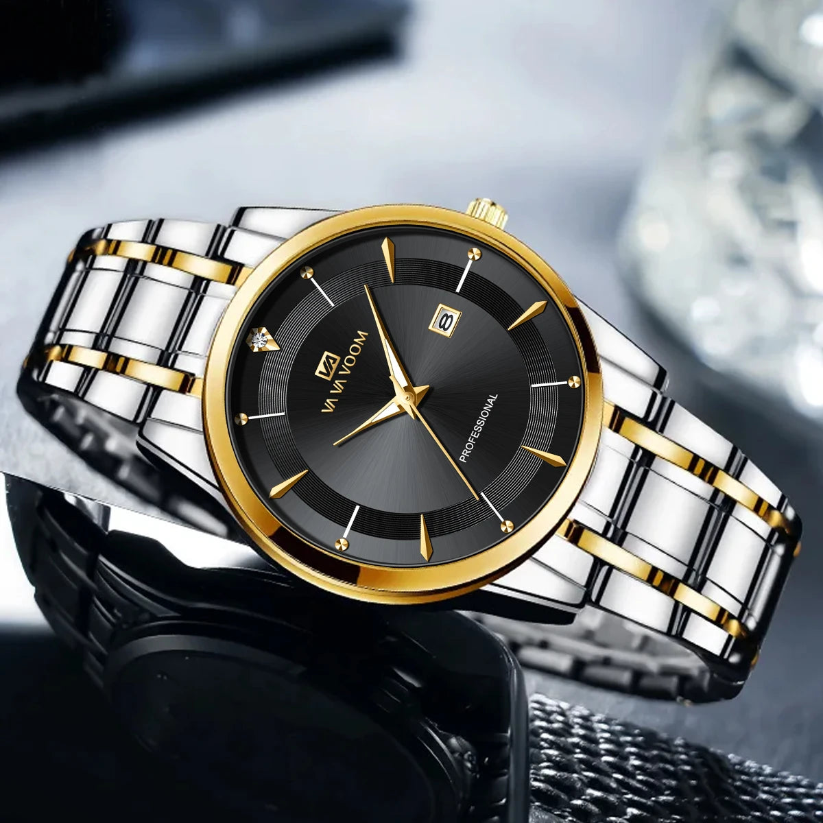 Reloj de Lujo para Hombre – Acero Inoxidable con Detalles en Cristal