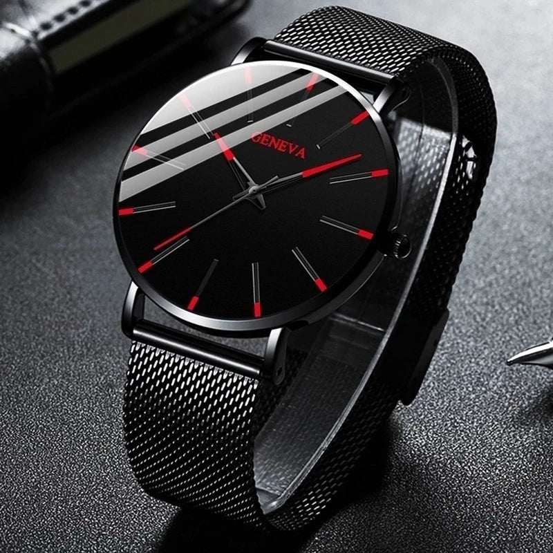 Reloj Business Ultrafino para Hombre – Correa de Malla de Acero