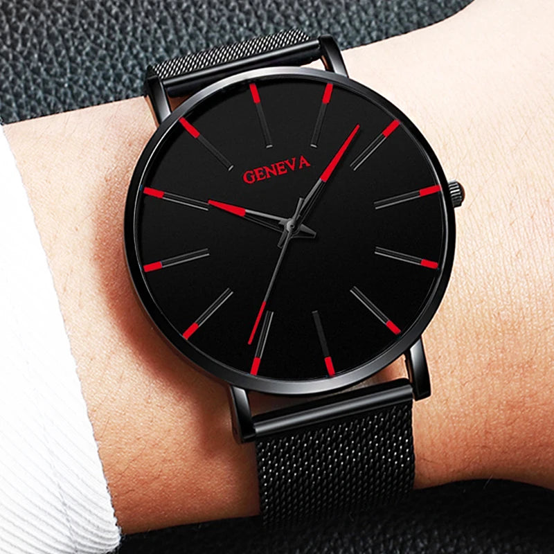 Reloj Business Ultrafino para Hombre – Correa de Malla de Acero