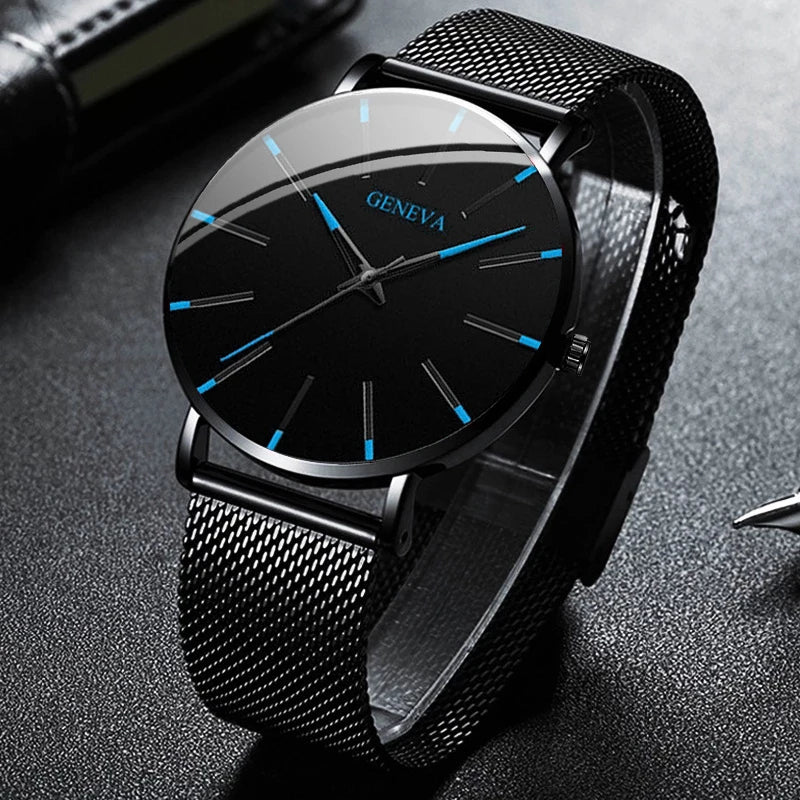 Reloj Business Ultrafino para Hombre – Correa de Malla de Acero