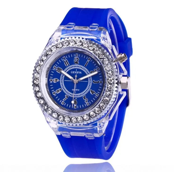 Reloj LED Infantil/Unisex – Silicona con Detalles de Brillo
