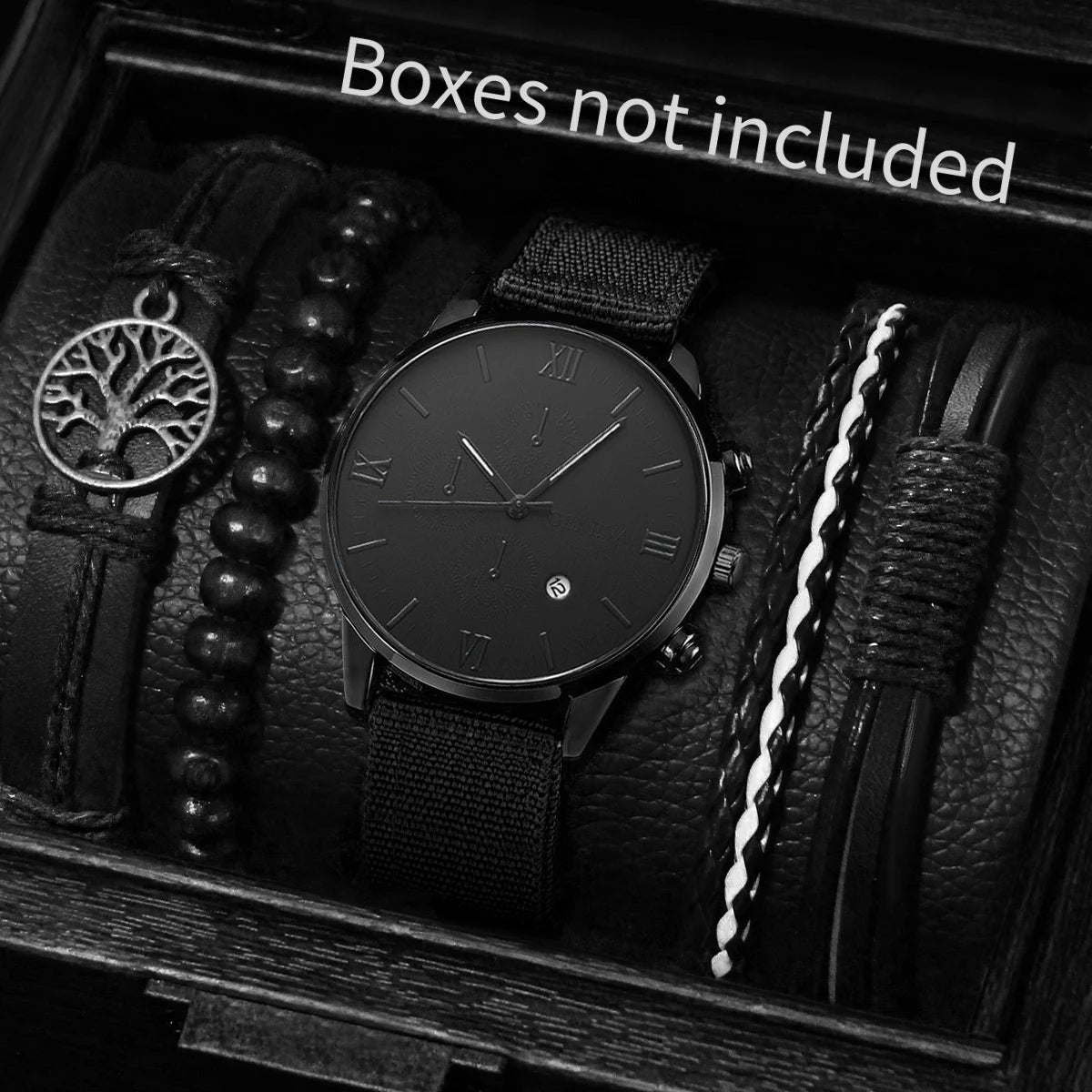Set de Relojes y Pulseras para Hombre – Estilo Casual y Moderno (4/5 piezas)