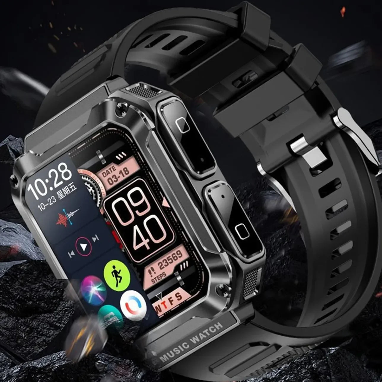 Smartwatch Deportivo 2 en 1 con Auriculares Bluetooth – Pantalla HD 1.96”