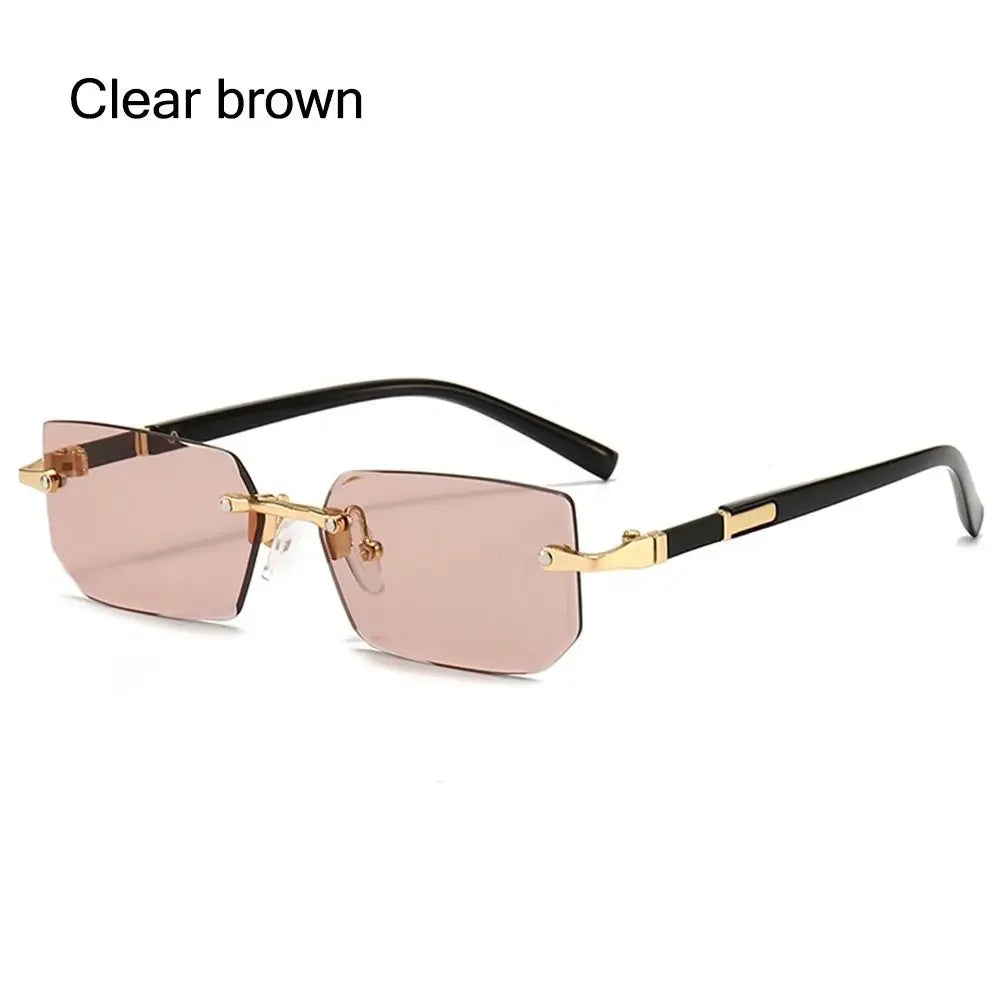 Gafas de Sol Rectangulares Sin Montura – Estilo Minimalista Unisex UV400