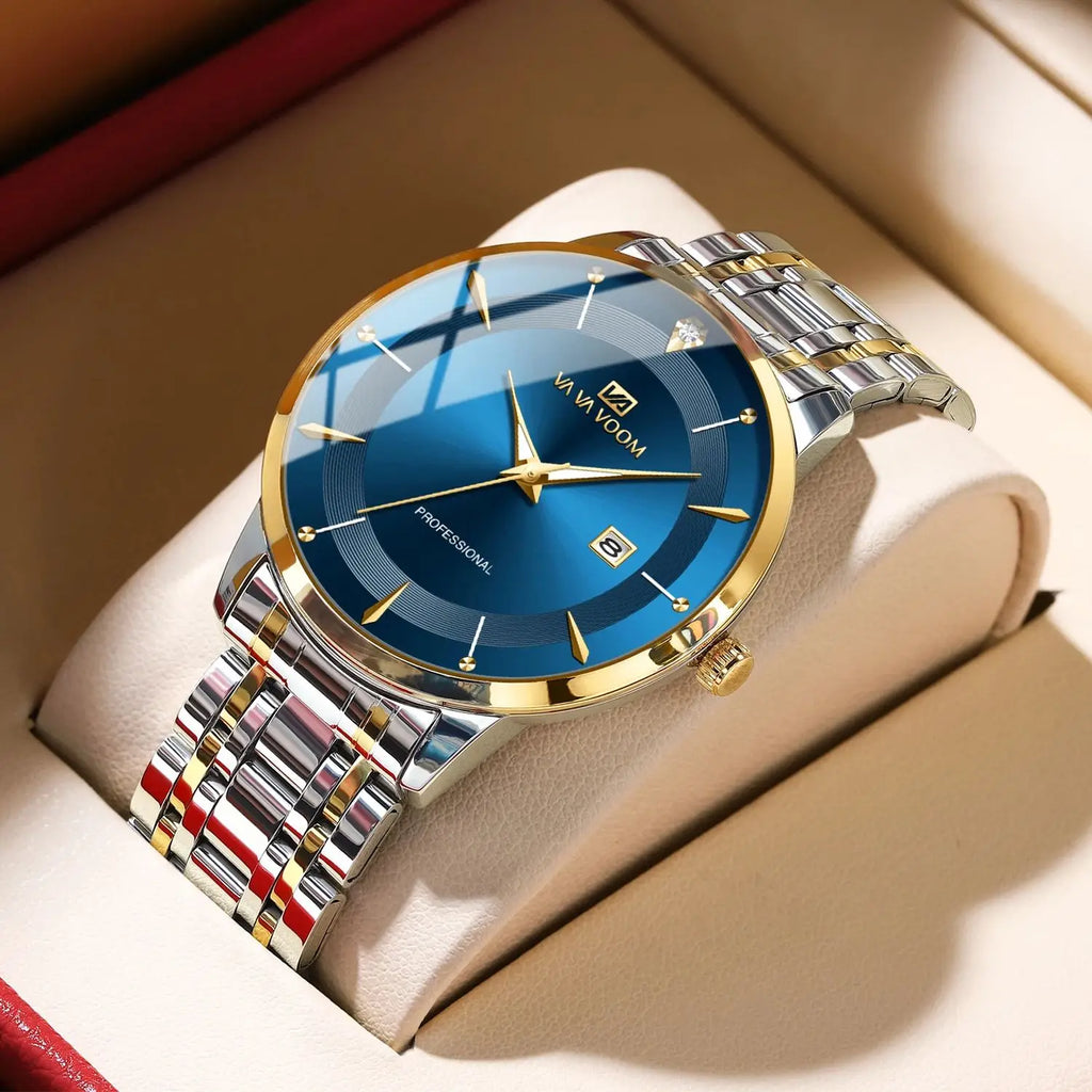 Reloj de Lujo para Hombre – Acero Inoxidable con Detalles en Cristal