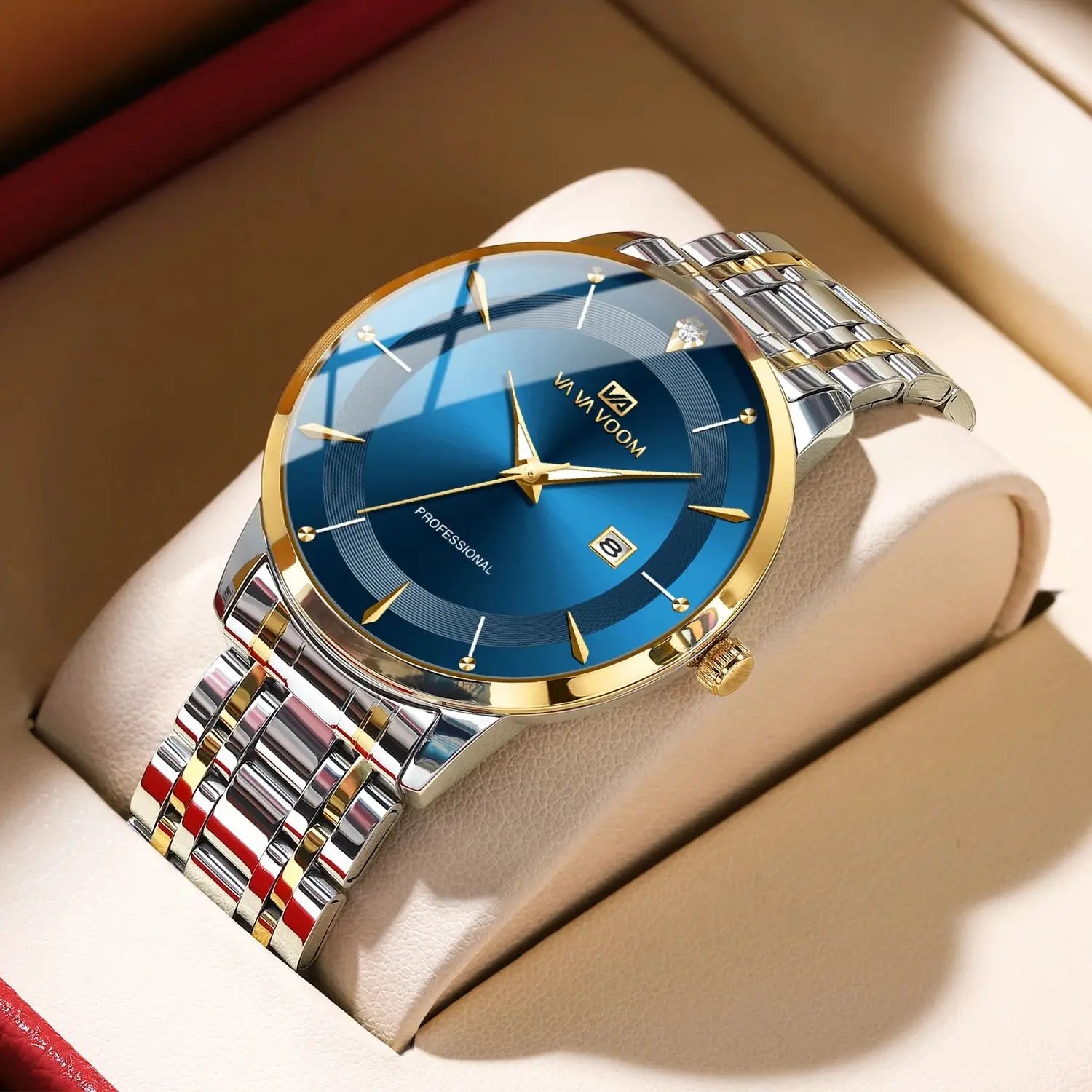 Reloj de Lujo para Hombre – Acero Inoxidable con Detalles en Cristal