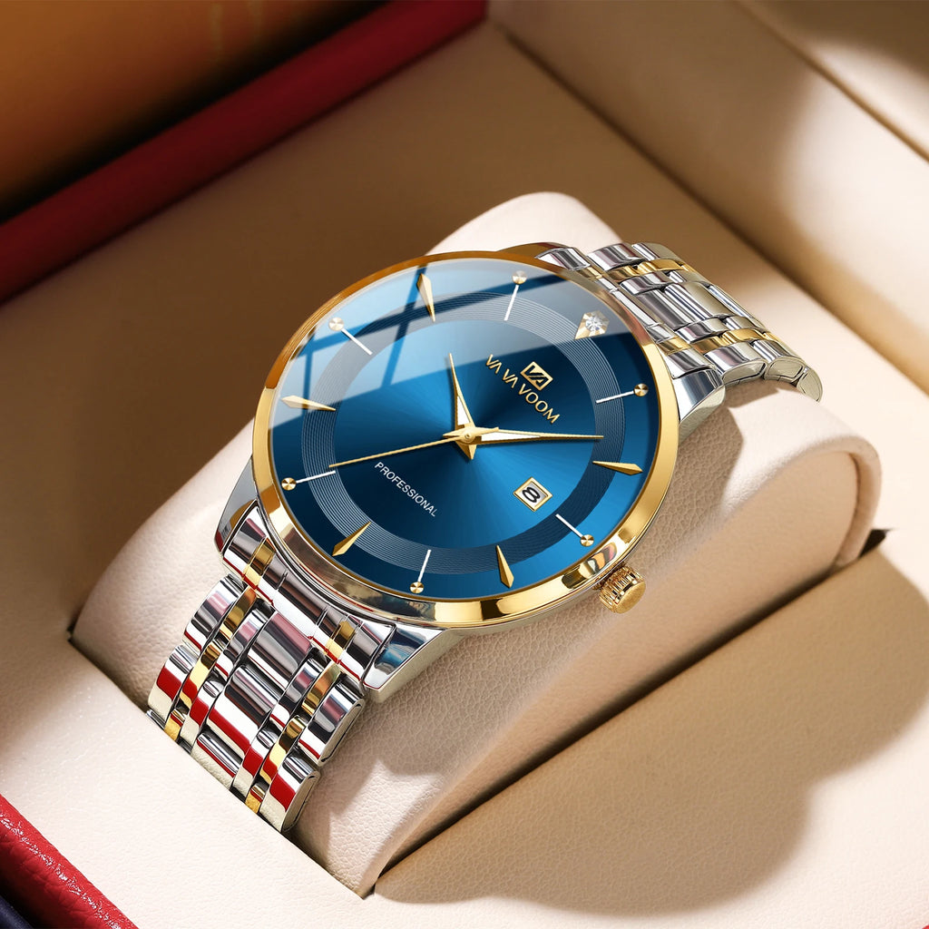 Reloj de Lujo para Hombre – Acero Inoxidable con Detalles en Cristal